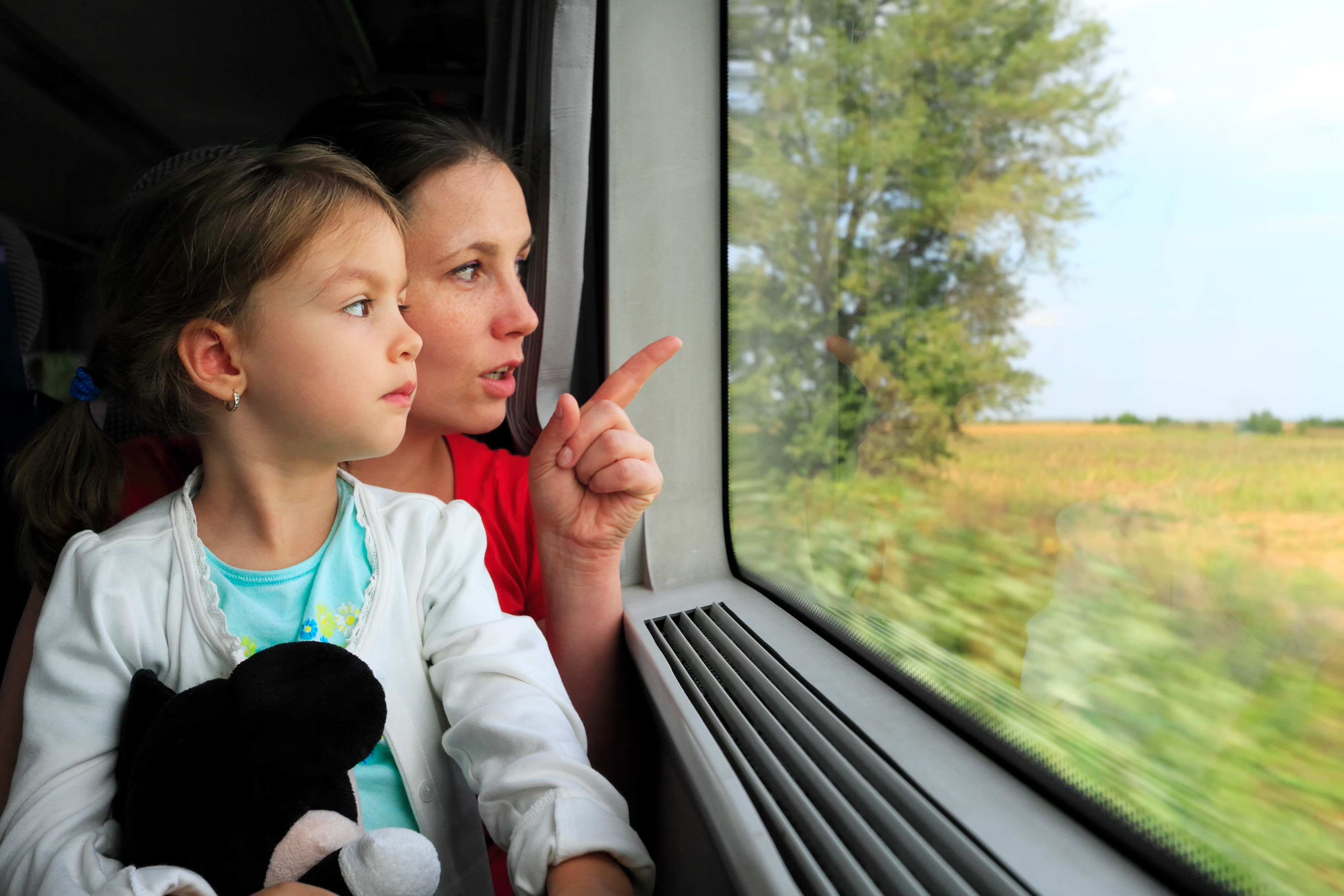 Parent and Child on Train