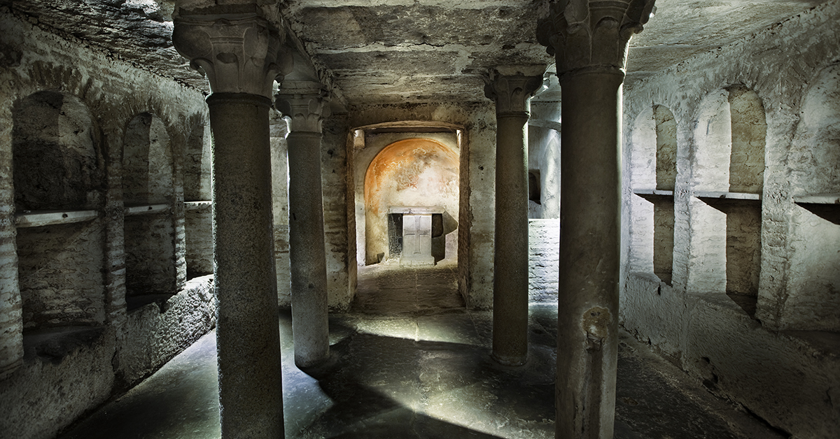 The roman catacombs.