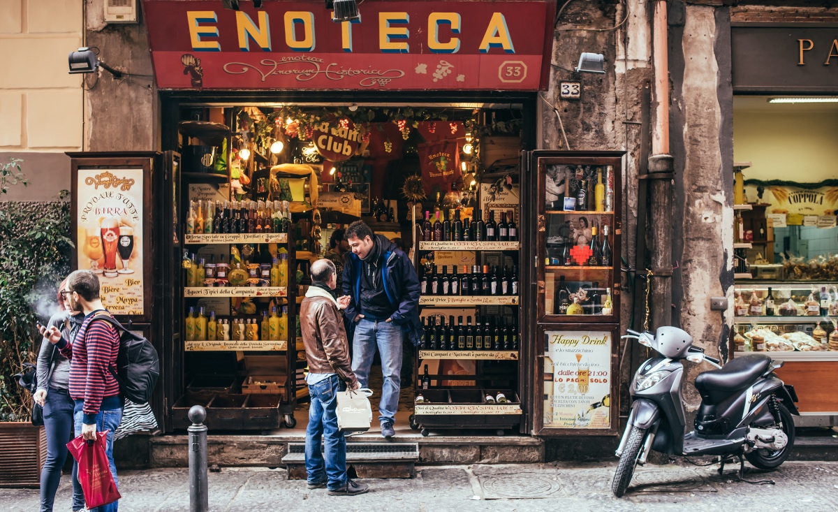 Enoteca in Naples. Italian wine bar