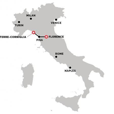 Train from Florence to Corniglia (Cinque Terre)