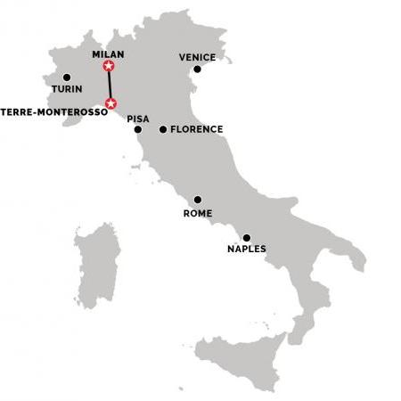 Train from Milan to Monterosso (Cinque Terre)
