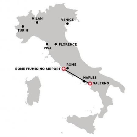 Train from Rome Fiumicino Airport to Salerno