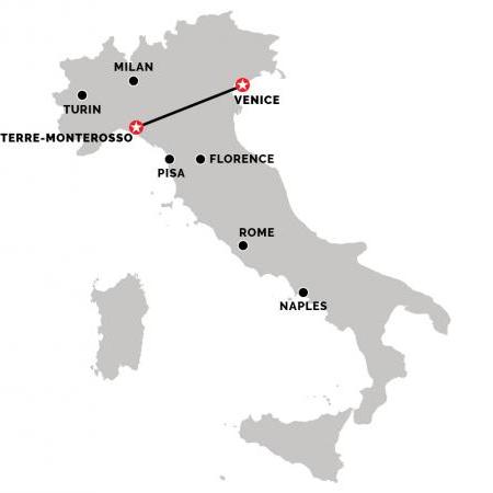 Train from Venice to Monterosso (Cinque Terre)