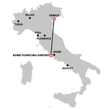 Train from Venice to Rome Fiumicino Airport