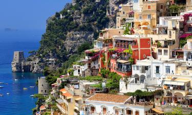 Stacked houses overlooking the bay in Positano